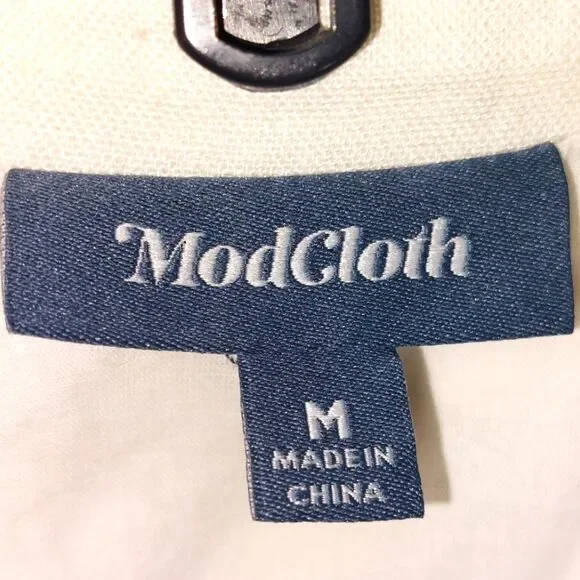 ModCloth Women's Linen Blend Enthralled Again Ivory Shirt Dress Size M EUC - Picture 9 of 11